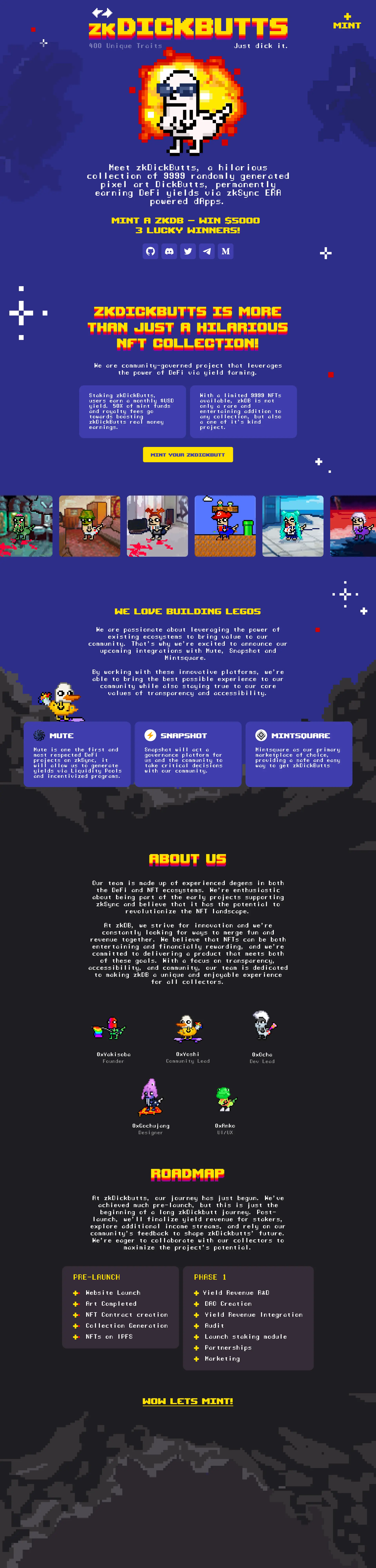 zkDickButts landing page